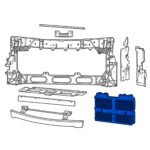 2022–2023 Wagoneer Front Radiator Shutter Assembly; four-section shutter illustration