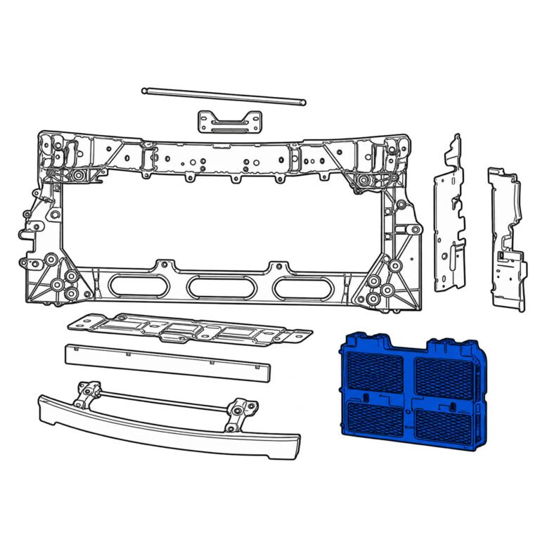 2022–2023 Wagoneer Front Radiator Shutter Assembly; four-section shutter illustration