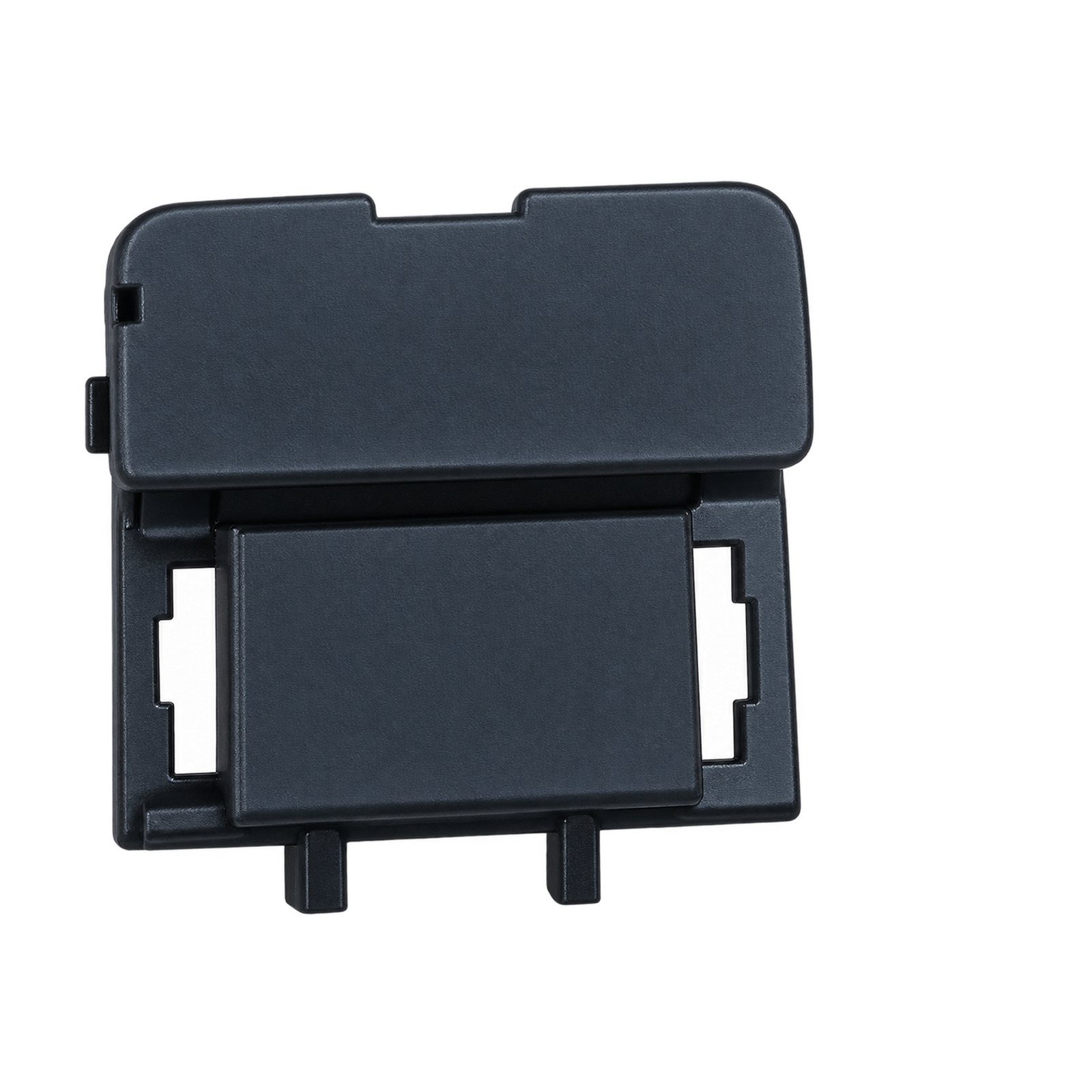 Front Tow Hook Cover Base — Stepped Cover-Base Shape 2022 Grand Commander Front Tow Cover Base; two stepped rectangular faces