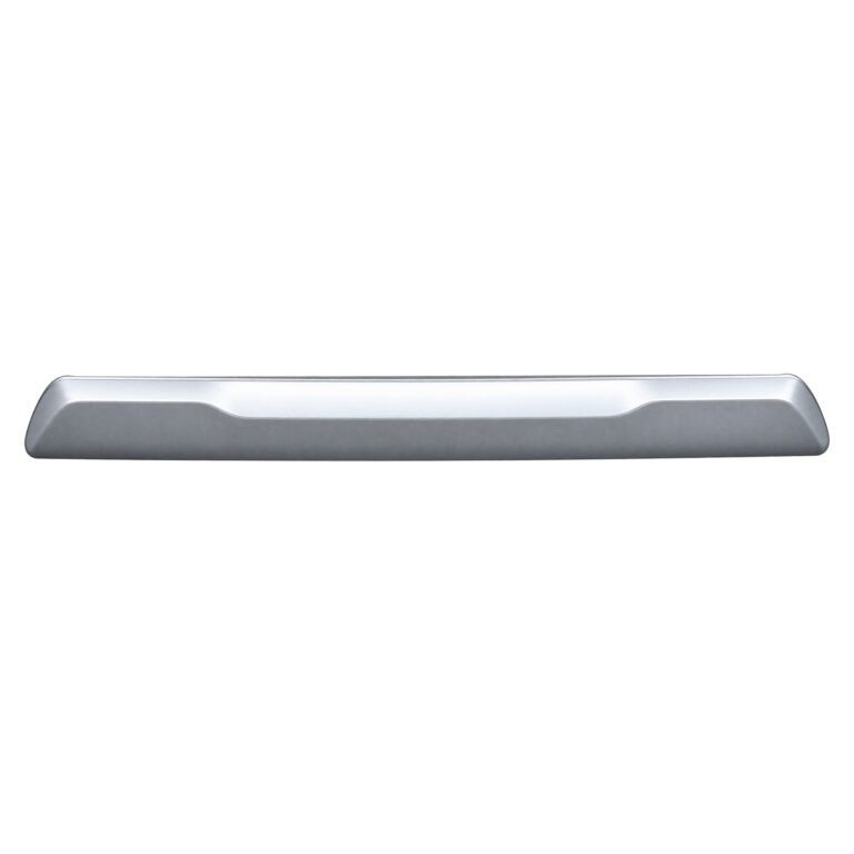 2022 Grand Commander Lower Rear Moulding, Silver; broad silver-faced strip