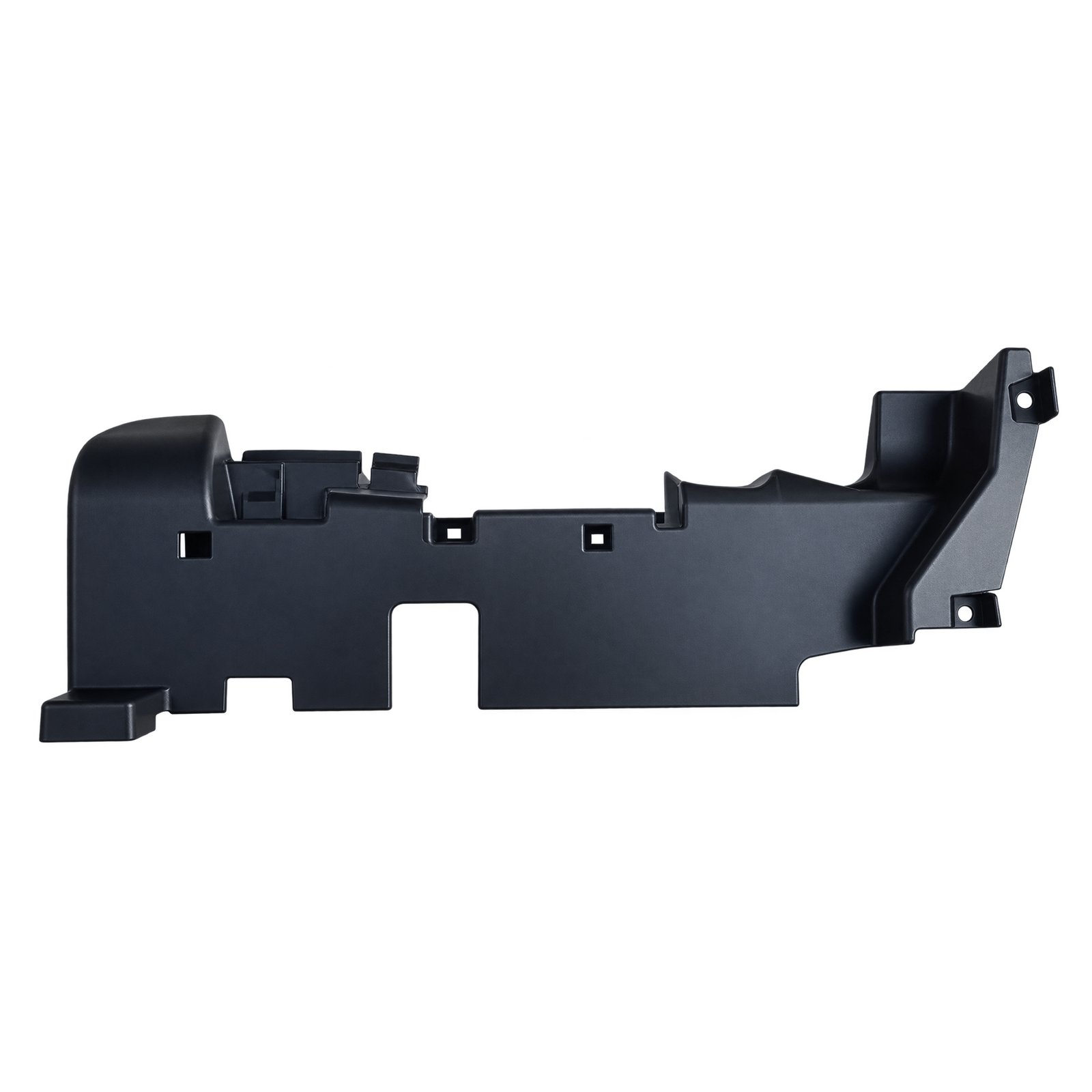 Jeep Cherokee Central Lower Notch and Raised Outer End Cherokee left air deflector with an open lower-centre notch, curved end section and tall outer fixing flange