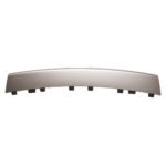 Silver Cherokee lower bumper trim panel with a shallow arc and dark projecting lower tabs