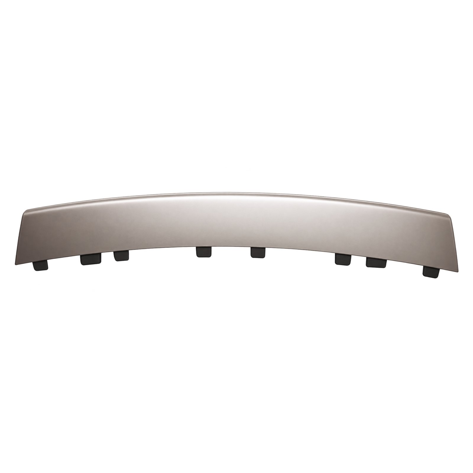 Jeep Cherokee Plain Silver Arc with Projecting Lower Tabs Silver Cherokee lower bumper trim panel with a shallow arc and dark projecting lower tabs