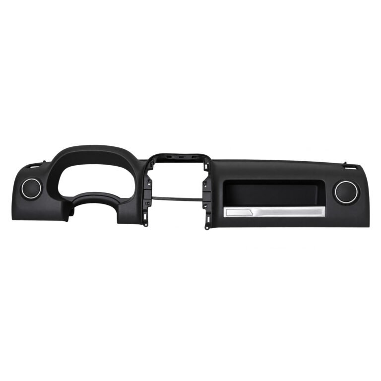 Compass dashboard cover with arched instrument opening, divided centre cutout and a long rectangular side recess