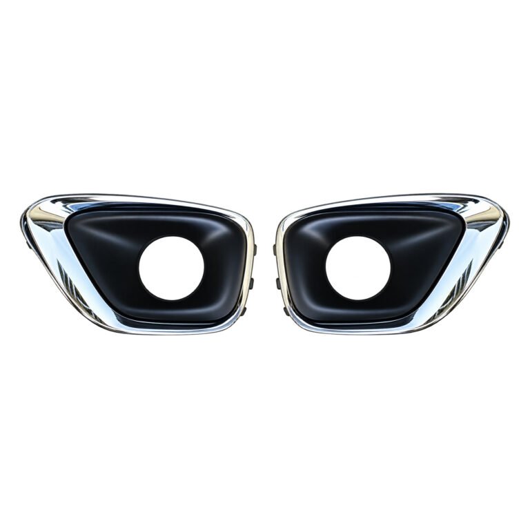 Two Compass fog-light surrounds with bright outer borders, dark recessed faces and round openings