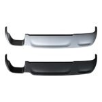 Compass rear valance mouldings in silver-looking and dark finishes with raised ends and an offset cut-out