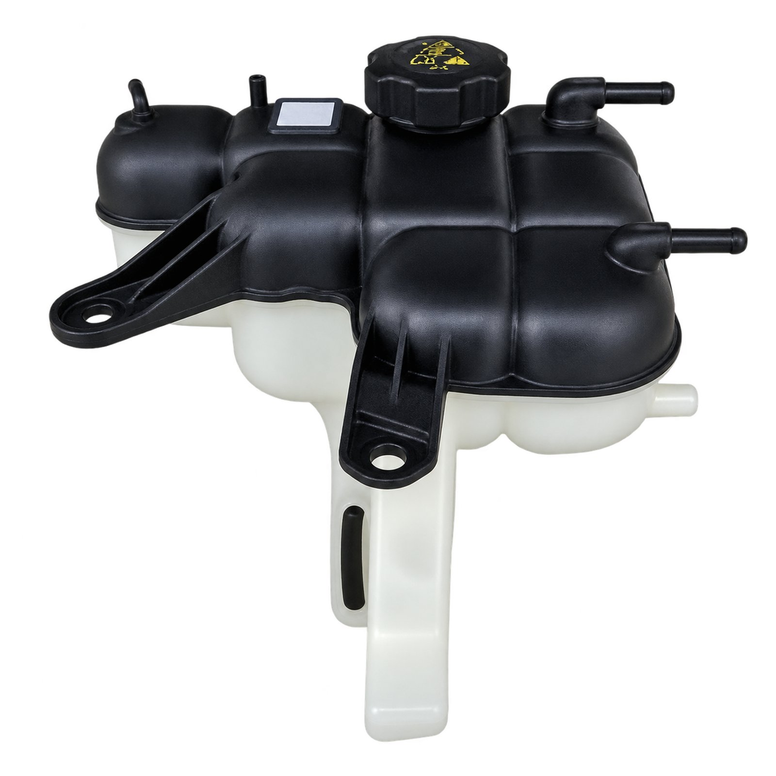 Coolant Overflow Reservoir (Later Version) — Reservoir with Offset Connections Coolant Overflow Reservoir for Grand Cherokee, contrasting upper and lower reservoir sections