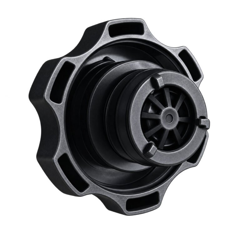 Coolant Reservoir Cap for Grand Cherokee, lobed grip around a stepped circular stem