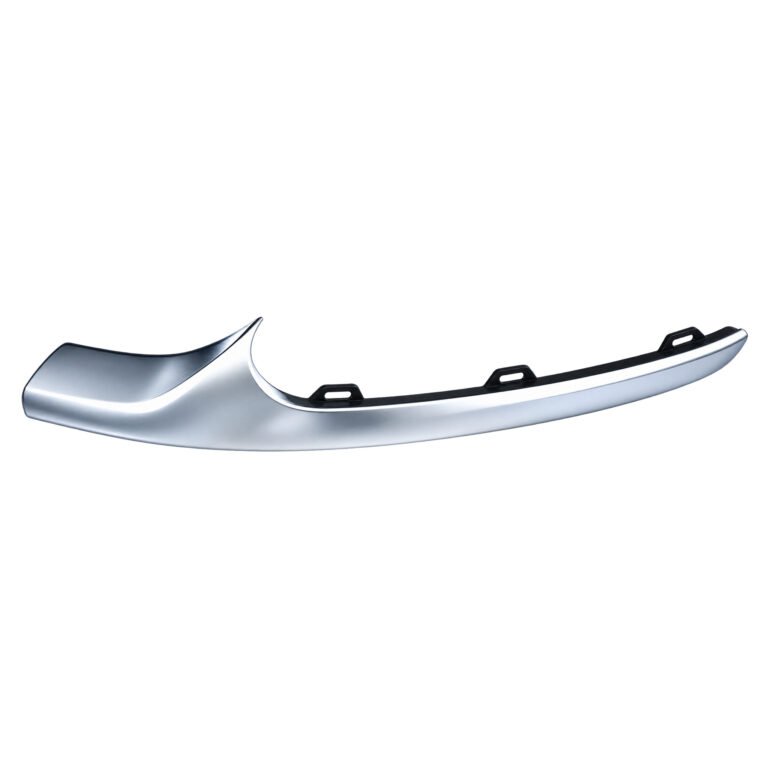 Front Bumper Trim for Grand Commander K8, chrome face with a raised pointed transition