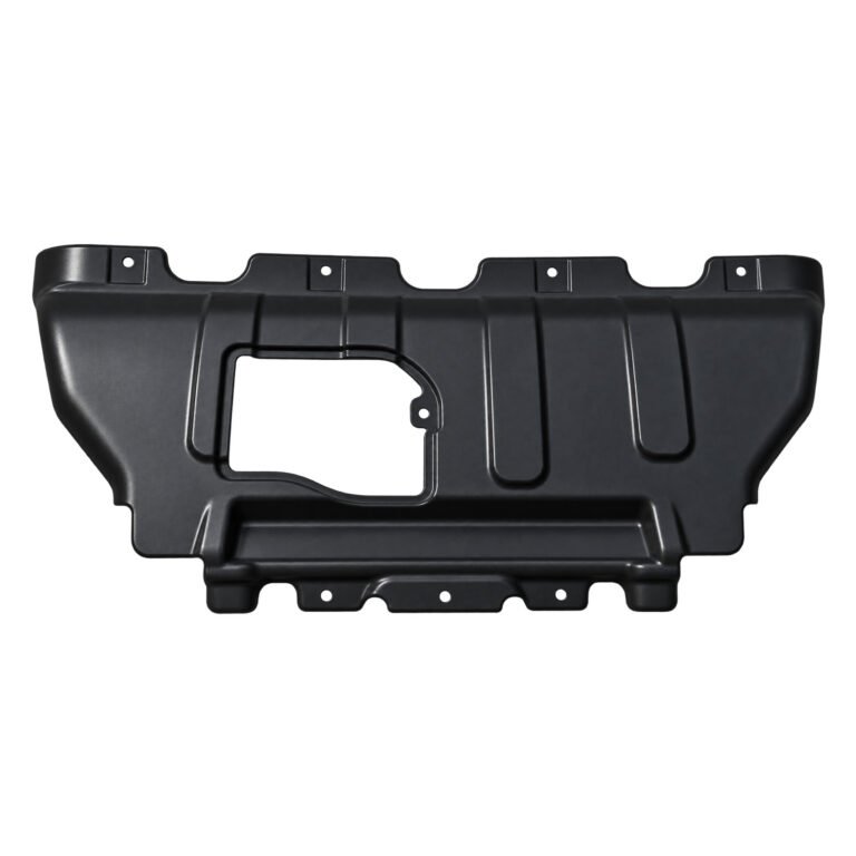 Grand Cherokee 5.7 engine splash shield with an offset rectangular opening and raised lower cross-section