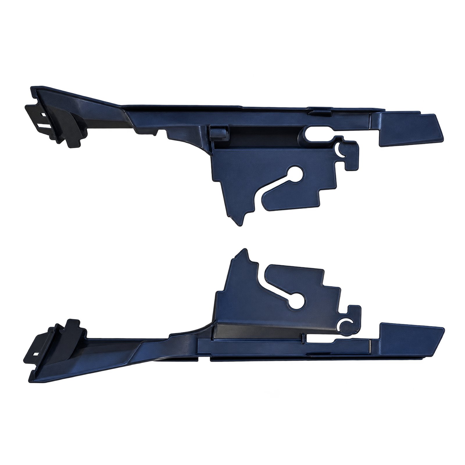Grand Cherokee Air Deflectors 68328708AA / 68328707AA Grand Cherokee air deflectors with narrow rails, stepped plates and curved open fixing slots