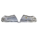 Grand Cherokee rear bumper heat shields with patterned faces, raised lower channels and perimeter mounting holes
