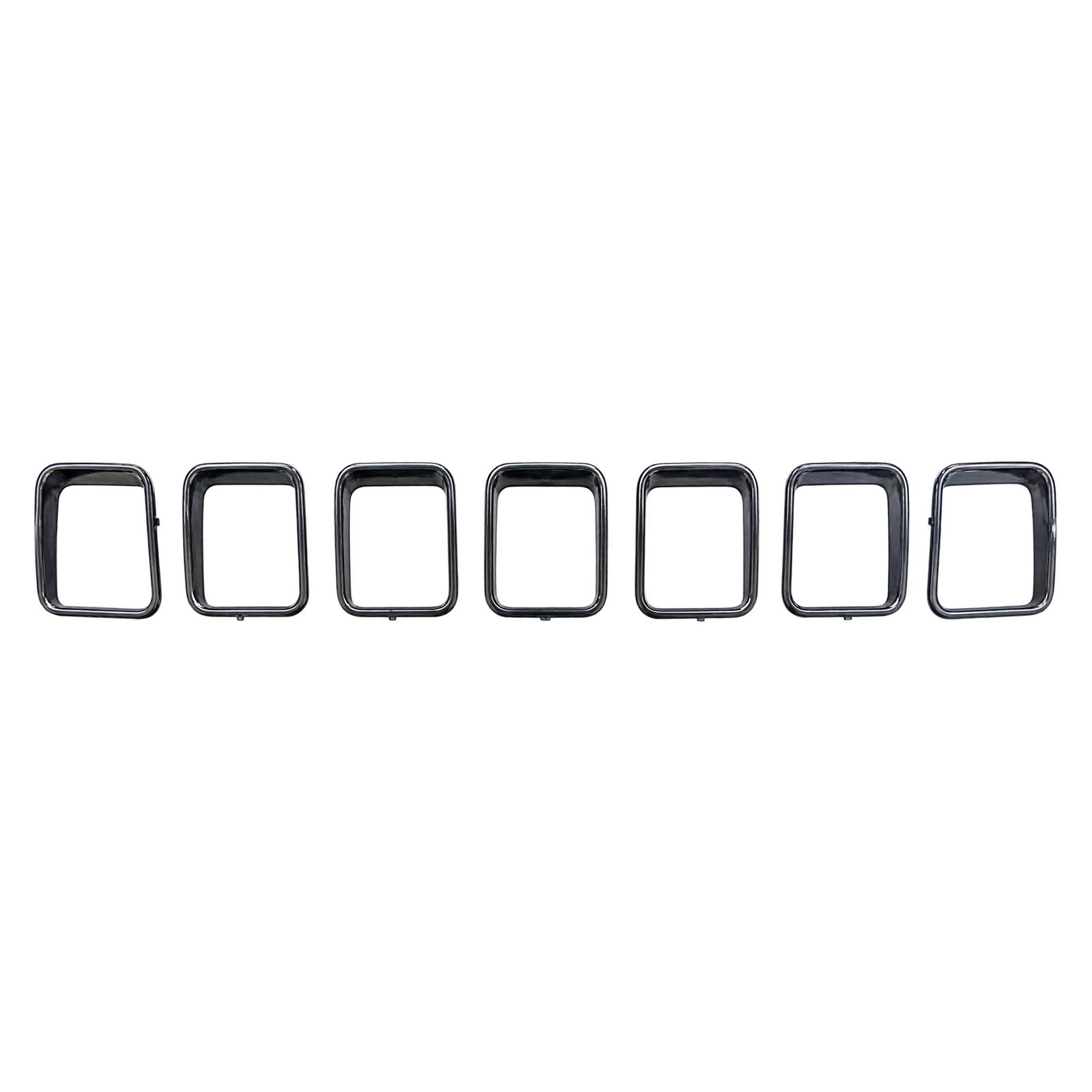 Grille Surround (Bright Finish) — Bright Individual Grille Outlines Grille Surround for Grand Cherokee SRT, bright narrow borders around open centres