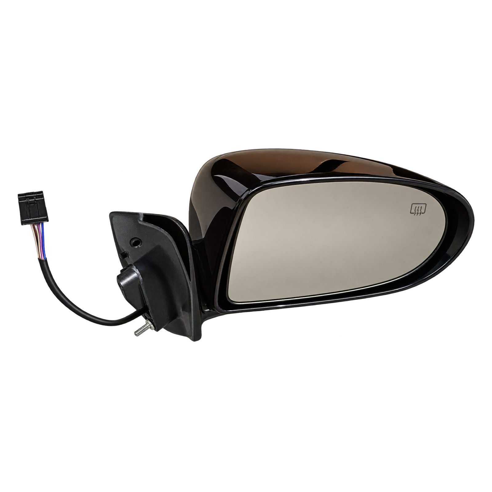 Smooth-Surface Door Mirror for Jeep Compass 2011–2014 Smooth-surface door mirror for 2011–2014 Jeep Compass with triangular mounting base and wiring connector
