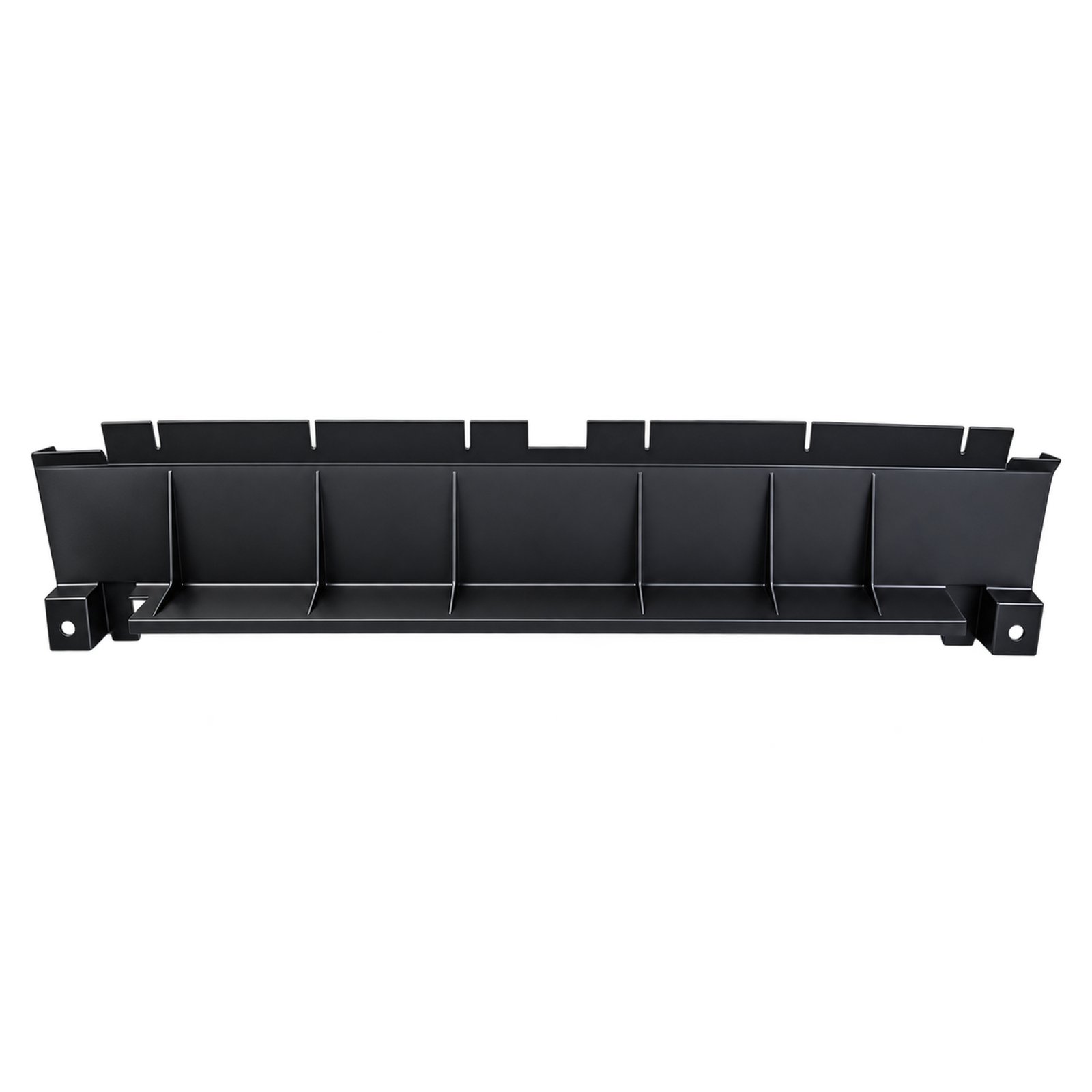 53457902 Jeep Compass 2019 1.3T Lower Radiator Shield 53457902 Jeep Compass lower radiator shield showing upright ribs, notched upper edge and mounting ears with round holes