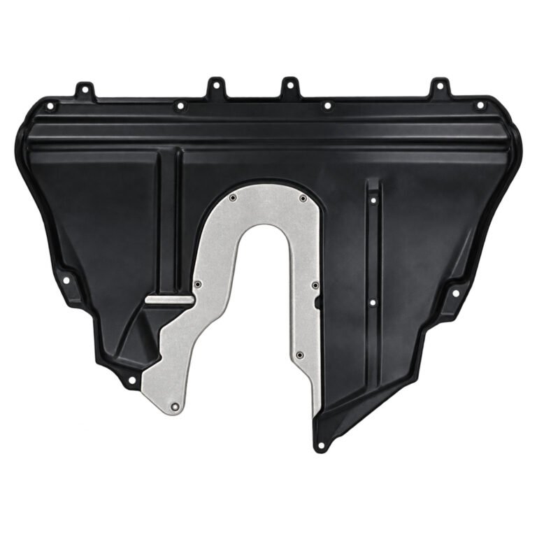 Jeep Cherokee 2019 2.0L AWD underbody shield with a tapered outline, tall ribs and a light-coloured shaped inset