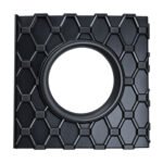 Square ACC cover for Jeep Cherokee 2019 with a round centre opening, raised polygon ribs and side catches