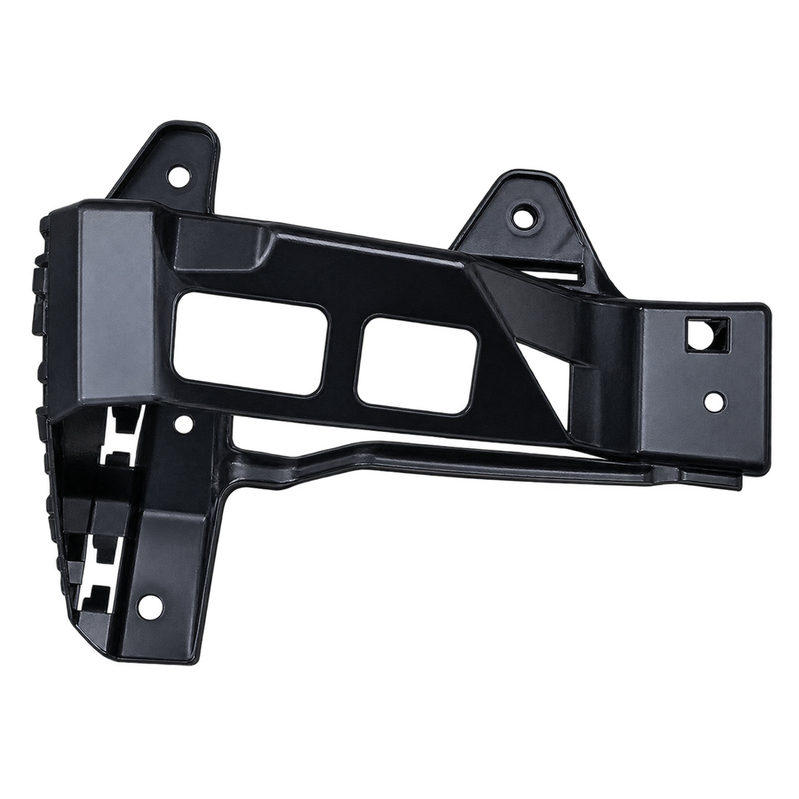Large Rear Bumper Bracket Large rear bumper bracket for Jeep Cherokee 2019 with two rectangular windows, upper fixing ears and a lower leg