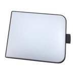 Rear tow hook cover for Jeep Cherokee 2019 with a plain pale face, rounded corner and short side tab