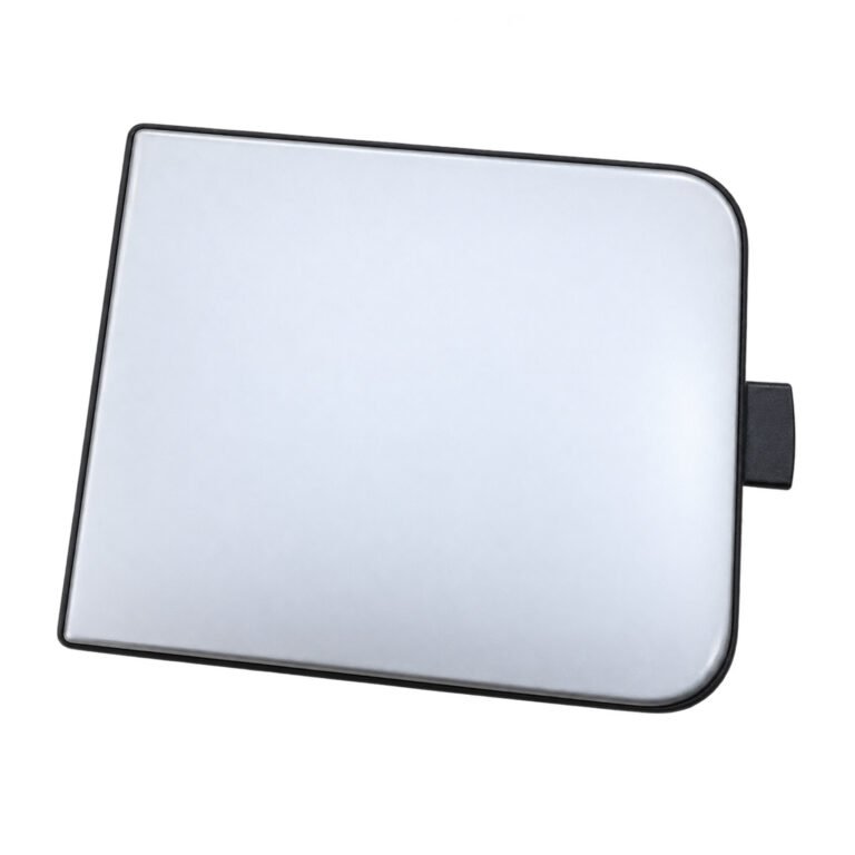 Rear tow hook cover for Jeep Cherokee 2019 with a plain pale face, rounded corner and short side tab