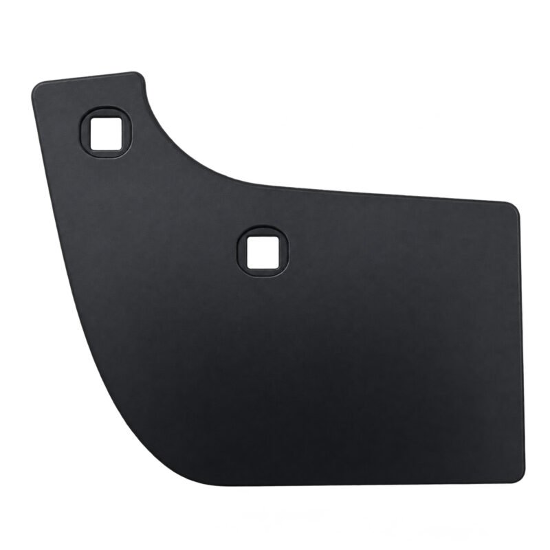 Rear wheelhouse baffle for Jeep Cherokee 2019 with a curved upper cutaway and two square fixing openings