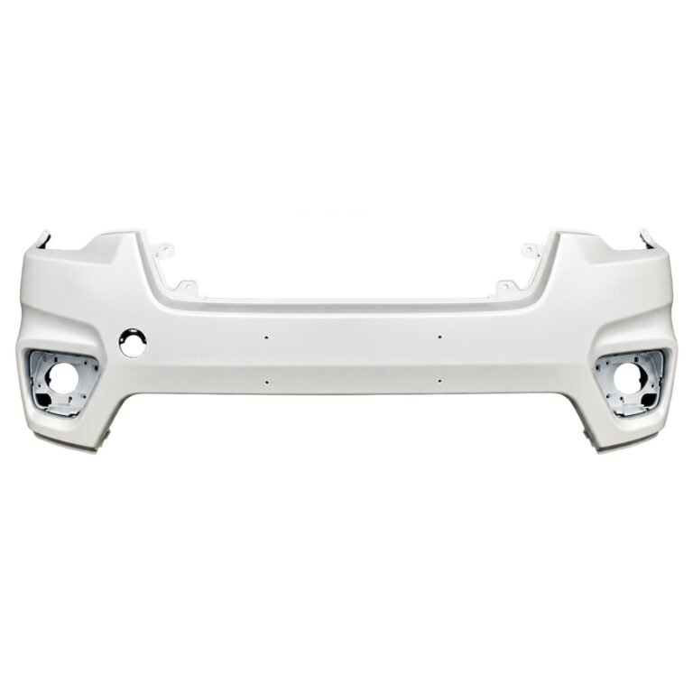 Cherokee upper front bumper without sensor-hole openings on the face, with round corner lamp apertures and upper attachment ears
