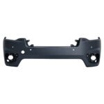 Cherokee upper front bumper with sensor openings across the face and large round lamp apertures in recessed corners