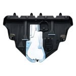 Cherokee four-wheel-drive engine shield with a bright elongated centre panel, rounded upper inset and ribbed lower inset