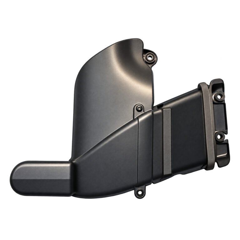 Cherokee air-cleaner intake component with a broad curved profile, angled side section and circular mounting tabs