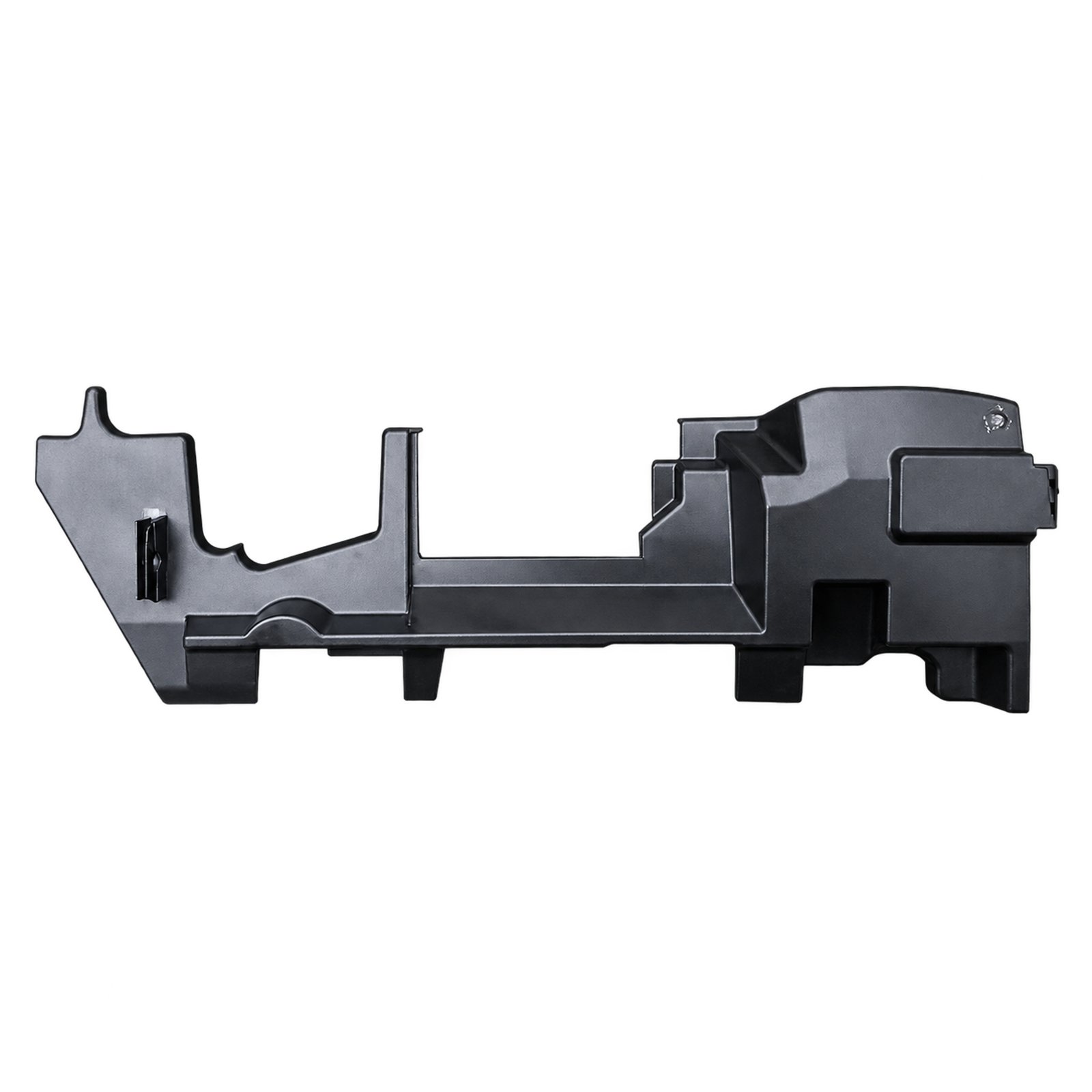 Jeep Cherokee Air Deflector Cherokee air deflector with unequal upright ends, a stepped lower connection and rectangular end projection