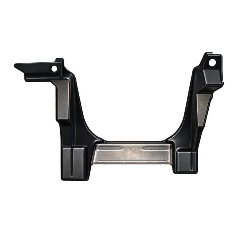 Cherokee exhaust-tip bracket with an open U-shaped centre, tall sides and round upper fixing holes