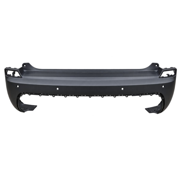 Cherokee textured rear bumper with four parking-sensor holes, a broad face and wide lower opening
