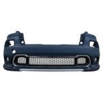 Cherokee front bumper assembly with a wide honeycomb centre grille, round corner lens faces and bright lower trim