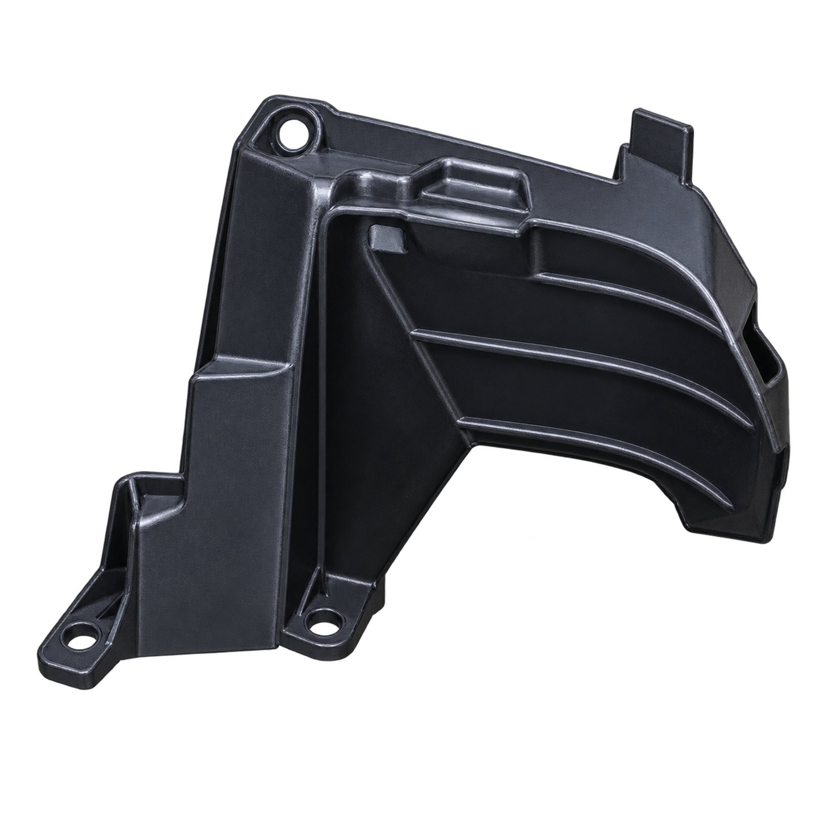 Cherokee Front Bumper Large Bracket Cherokee front-section bumper bracket with curved face ribs, an upper round hole and two lower fixing feet