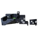Cherokee front bumper rear-section large bracket with offset fixing faces and a smaller rectangular piece beside it
