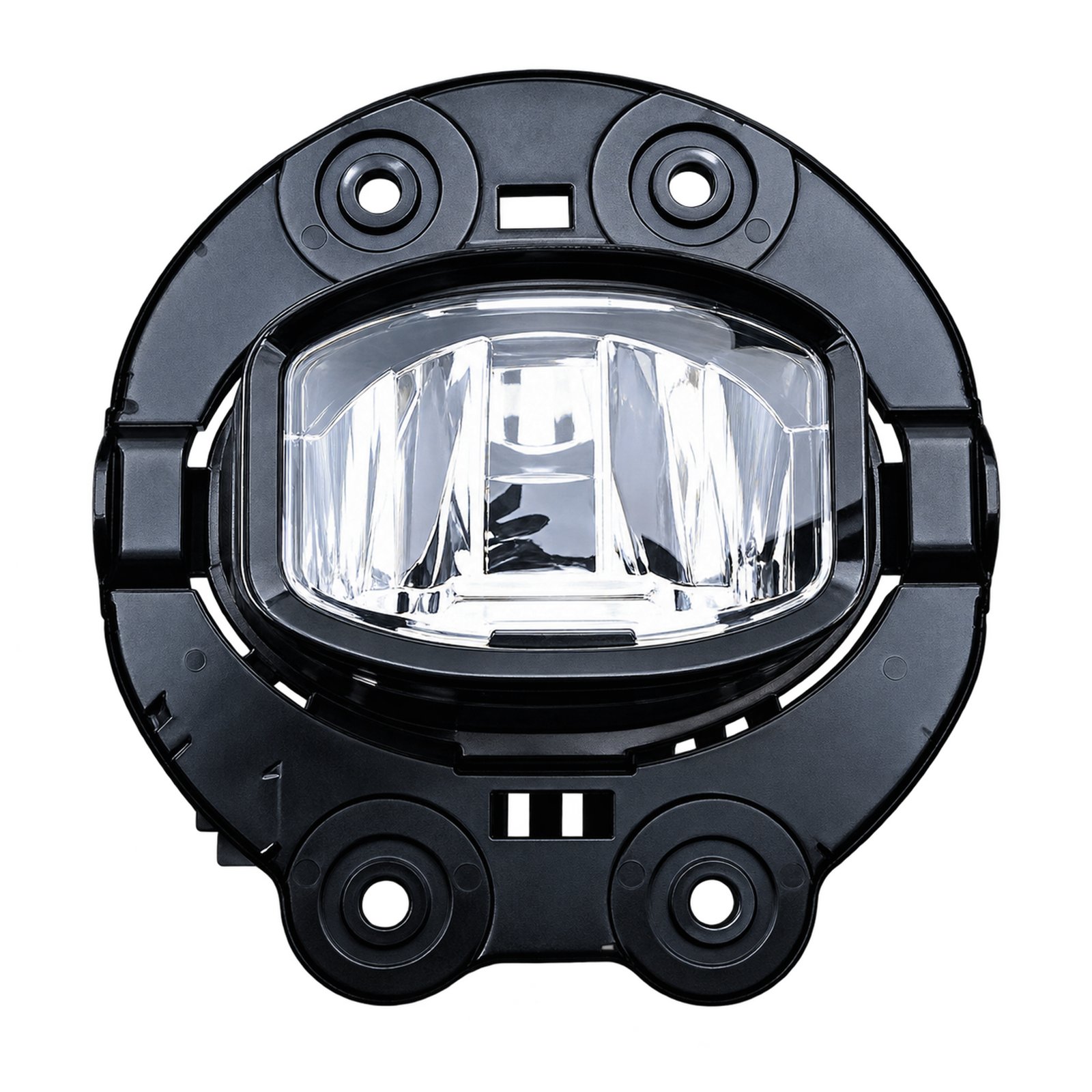 Jeep Cherokee Front Fog Light 68410368AB Cherokee front fog light with a rectangular clear lens in a rounded surround with four circular fixing holes