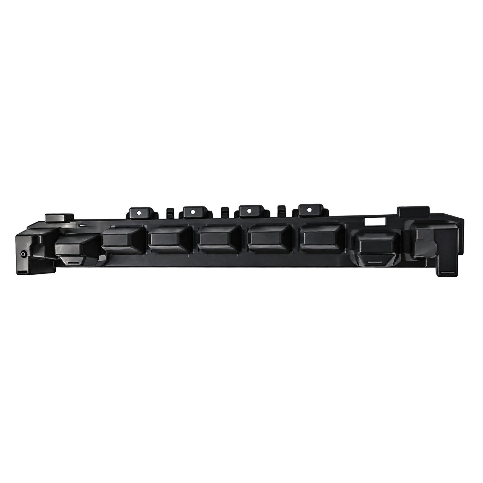 Cherokee Rectangular Recesses across the Inner Bumper Bracket Cherokee inner front bumper bracket with a long recessed face, upper mounting tabs and larger end blocks