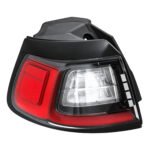 US Jeep Cherokee KL 2019 outer tail light with a red border, clear inset and raised dark upper housing