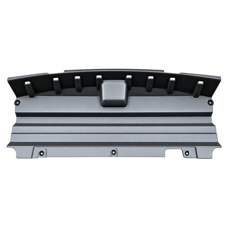 Cherokee lower bumper shield with horizontal stepped ribs, a raised central projection and lower fixing notches