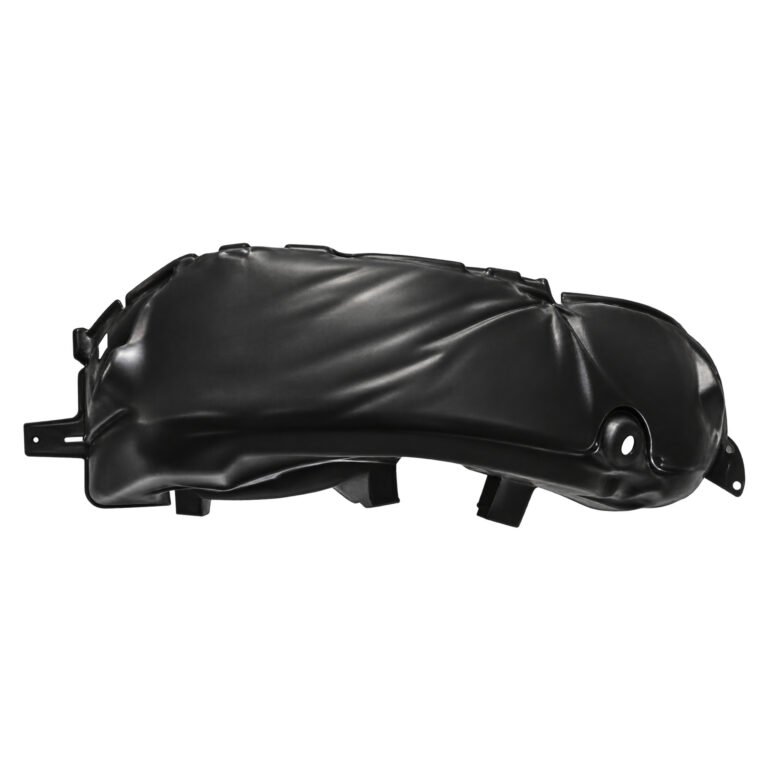 Cherokee rear fender liner with diagonal surface ridges, projecting lower tabs and a rounded fixing recess