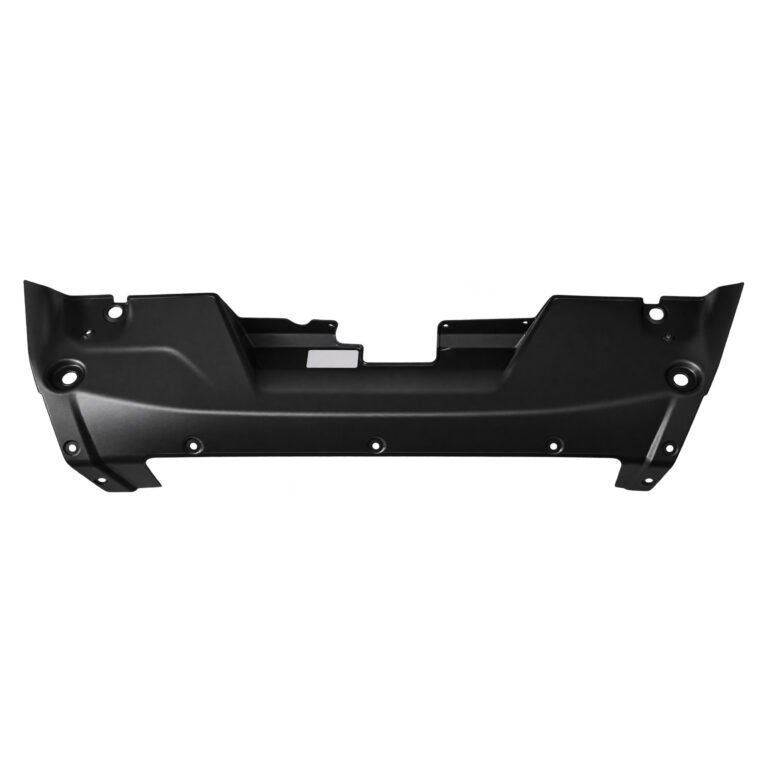 Cherokee upper radiator cover with a deep central notch, raised shoulders and round fixing holes along the lower edge