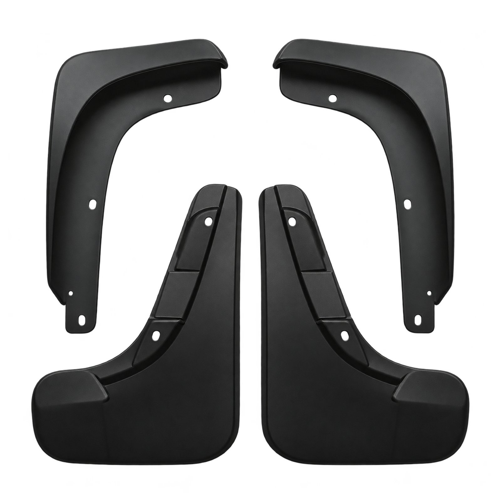 Jeep Compass 1.4T Mudguard Compass 1.4T mudguards with stepped ribs on the inner returns, curved lower faces and round edge fixing openings