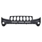 Jeep Compass upper front bumper with seven grille apertures, narrow lower opening and round corner holes