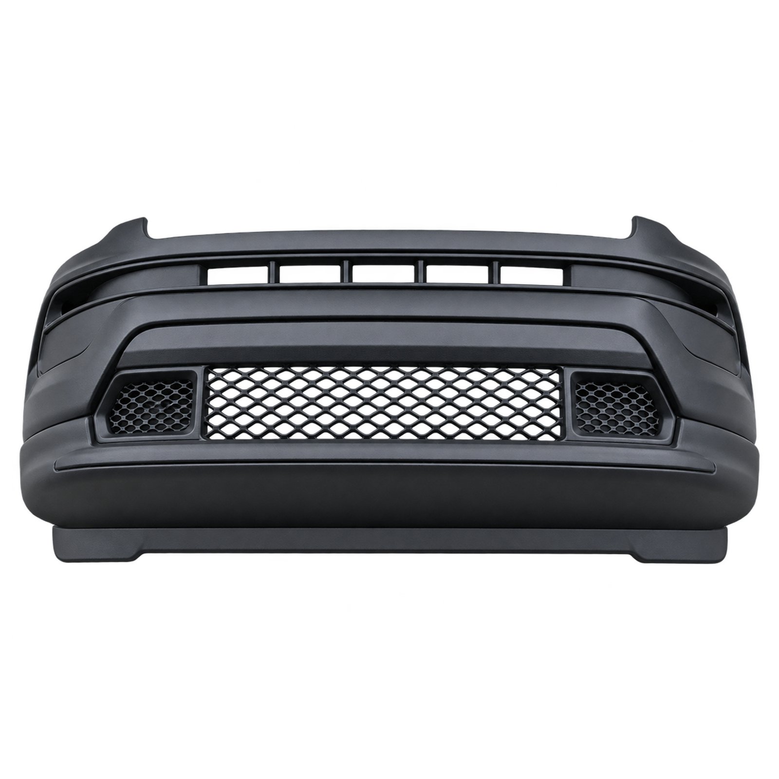 Front Bumper Assembly Jeep Compass 2021–2025 front bumper configuration with a divided upper intake and broad lower diamond-mesh opening