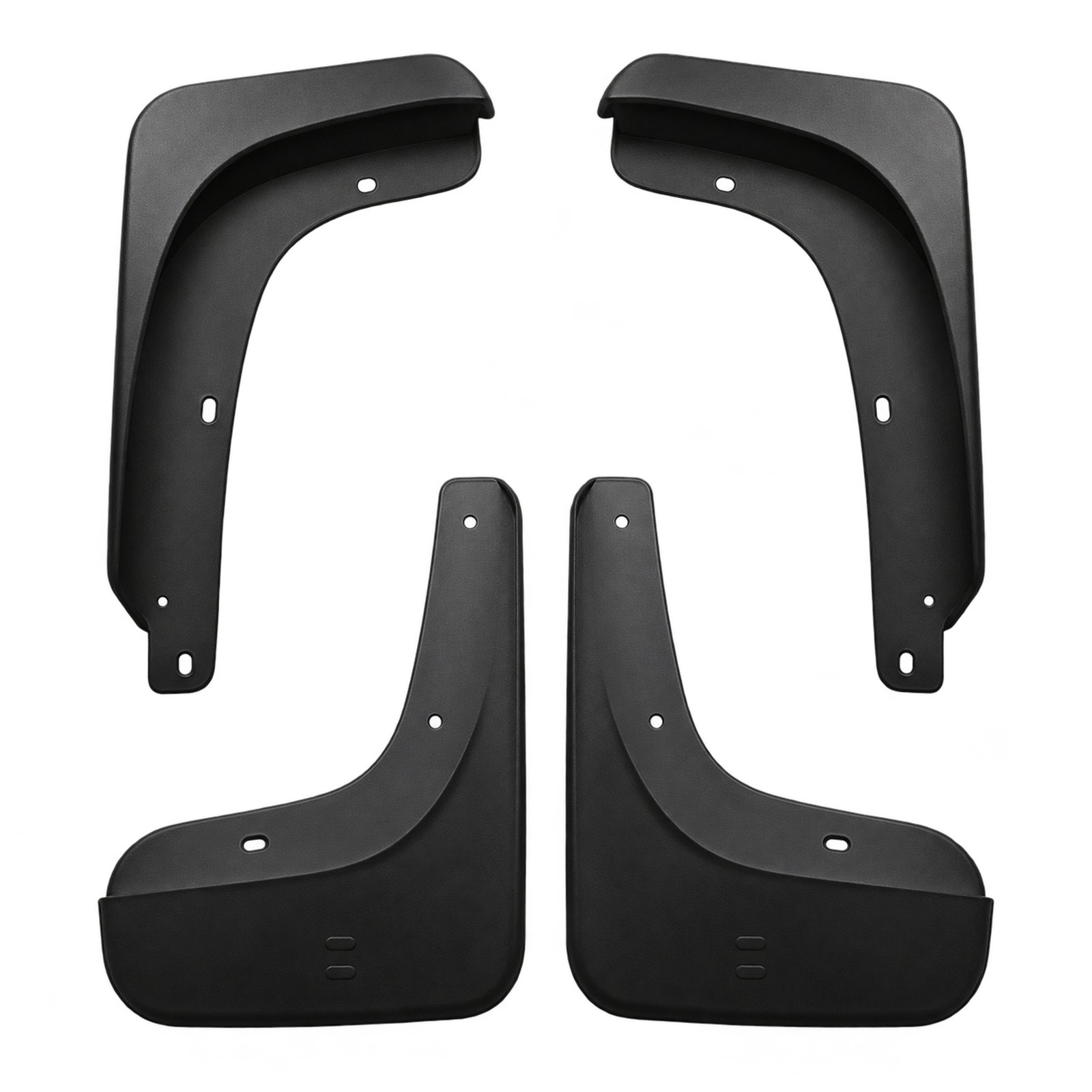 Jeep Compass 2.4L Mudguard Compass 2.4L mudguards showing curved inner returns, broad lower faces and round or slotted edge fixing openings