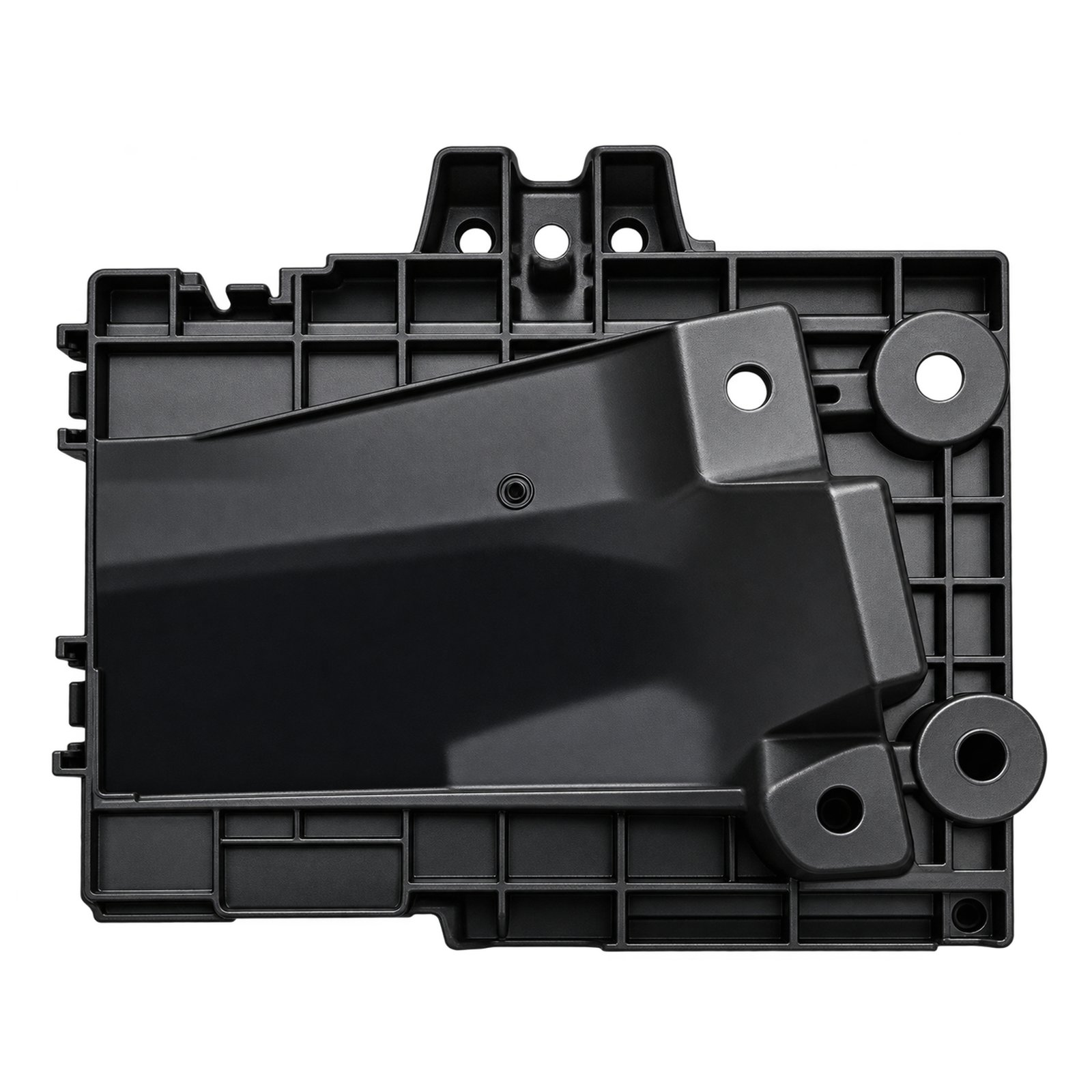 Compass Formed Tray over a Gridded Base Jeep Compass battery tray with raised shaped walls, gridded backing and round perimeter fixing pads