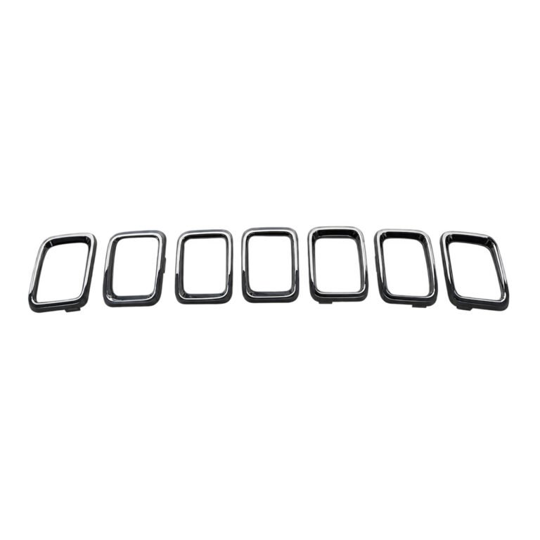 Compass chrome grille surrounds showing seven separate rounded rectangular pieces with differently sloped outer shapes