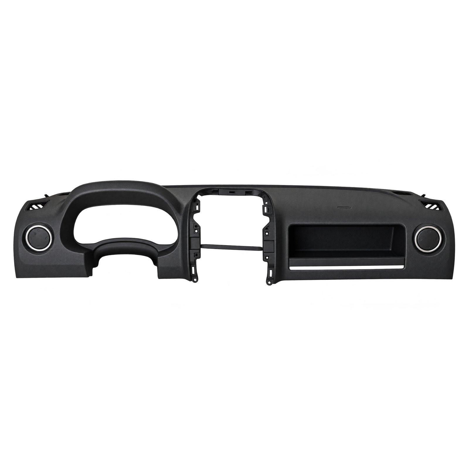Compass Dashboard Panel with Instrument and Centre Openings Jeep Compass dashboard cover with instrument aperture, rectangular centre openings, round end openings and long side recess