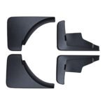 Jeep Compass mud-flap shapes with broad curved faces, stepped extensions and elongated fixing slots