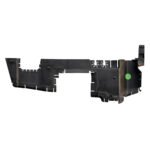 Compass radiator air deflector with a large rectangular lower cut-out, unequal raised ends and round fixing areas